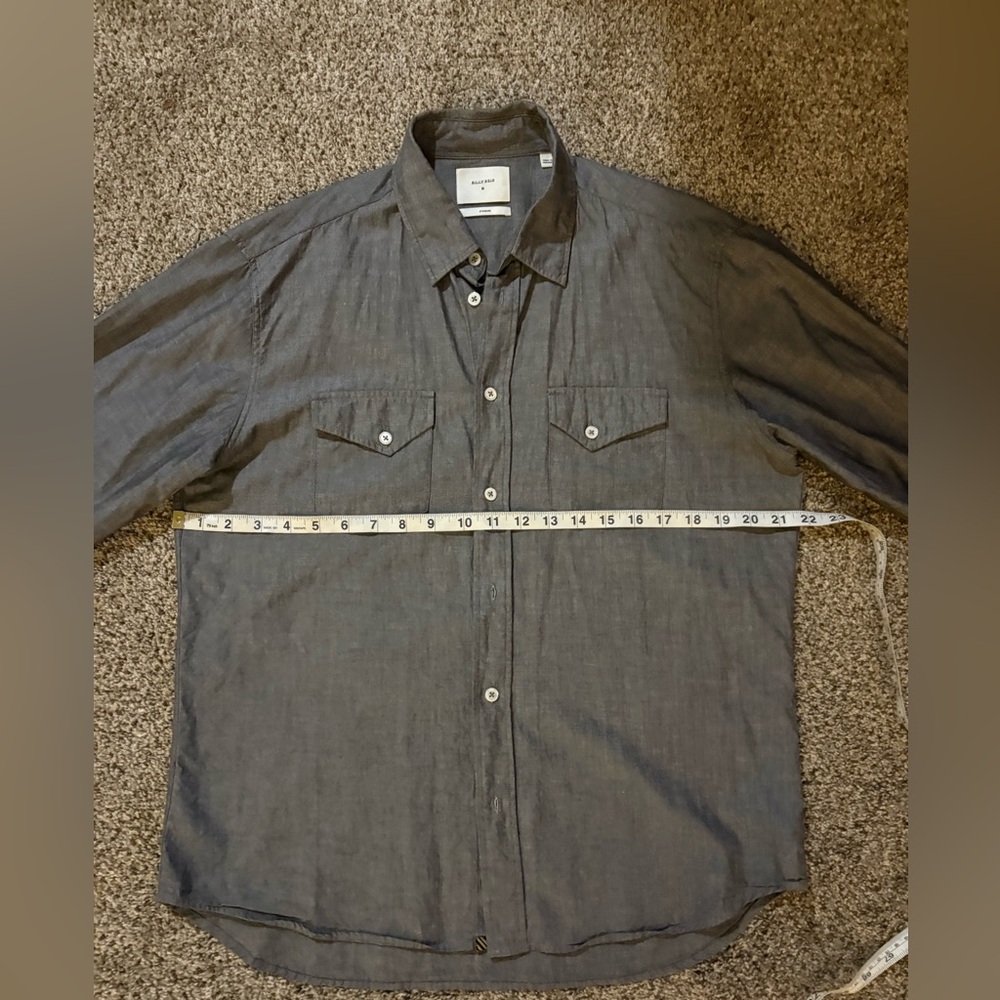 Billy Reid Gray Western Shirt M. Barely worn, almost new. See measurements
